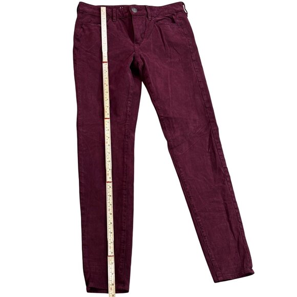 American Eagle Outfitters Womens Super Stretch Hi-Rise Jegging Size 4 Burgundy - Picture 9 of 14